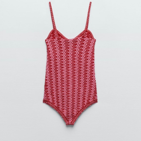 BLOGGERS FAV ZARA MULTICOLORED TEXTURED KNIT BODYSUIT - Picture 6 of 7